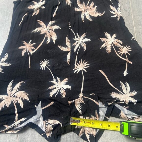 Z Supply Tiki Tropical Palm Tree Romper One Piece Lounge Jumpsuit Black Sz Large - Picture 8 of 10